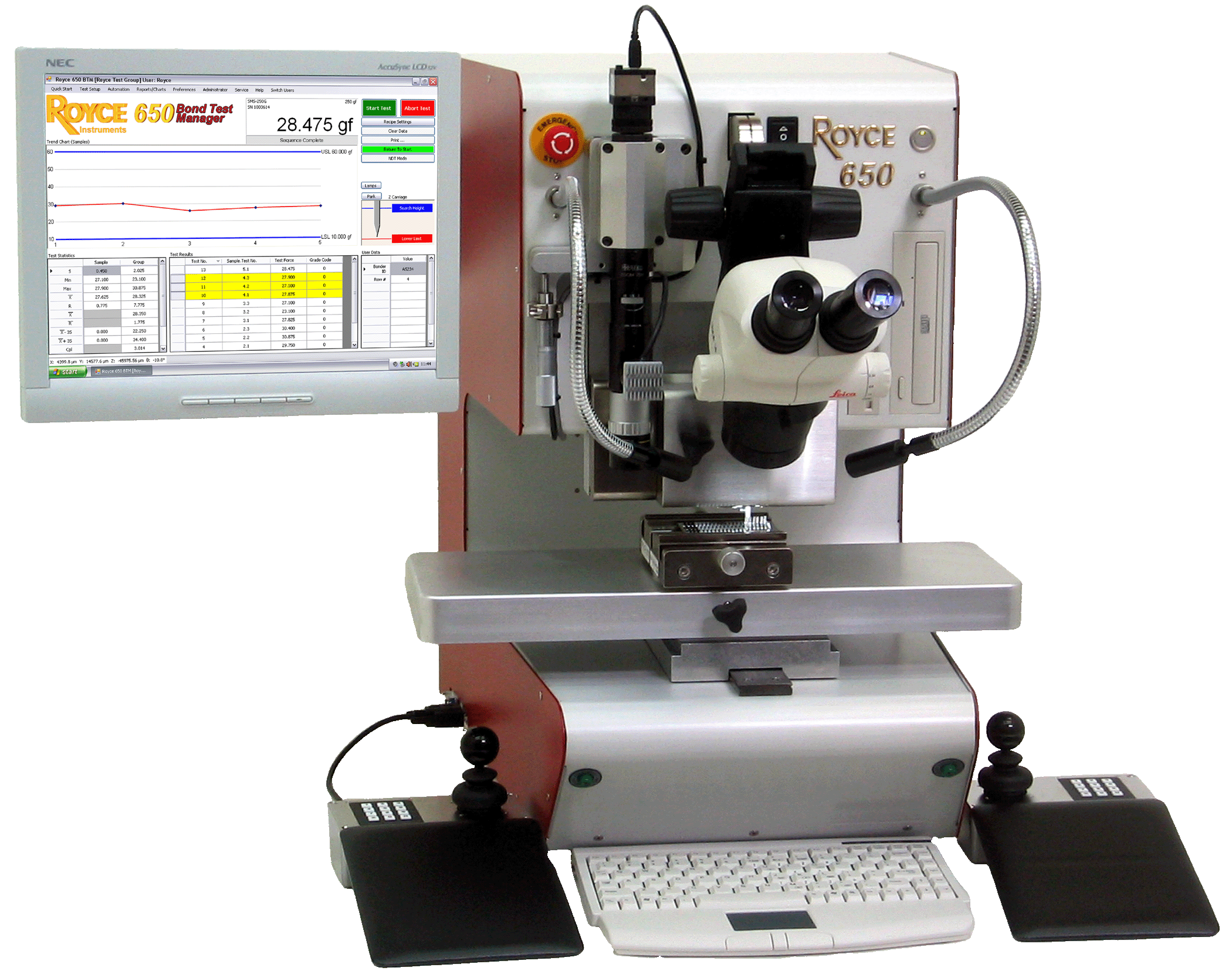 Royce wire tester 650 IC Front Right View