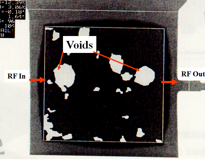 voids under high-frequency/high-power MMIC
