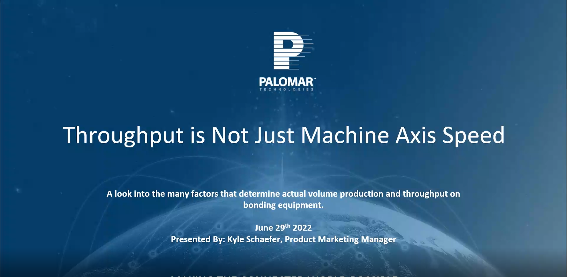 Throughput is Not Just Machine Axis Speed